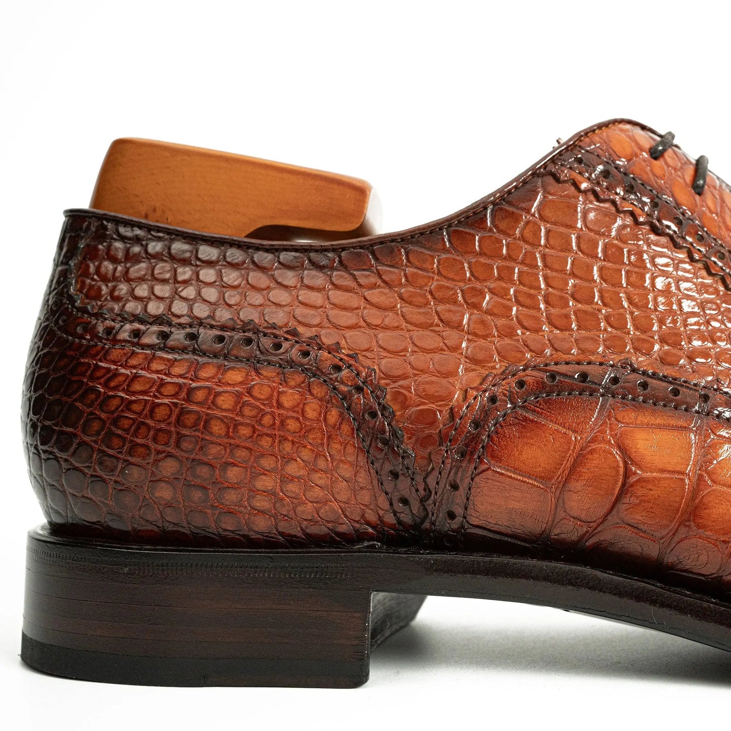 Alligator Skin Oxford Shoes Brown DIVINCH
