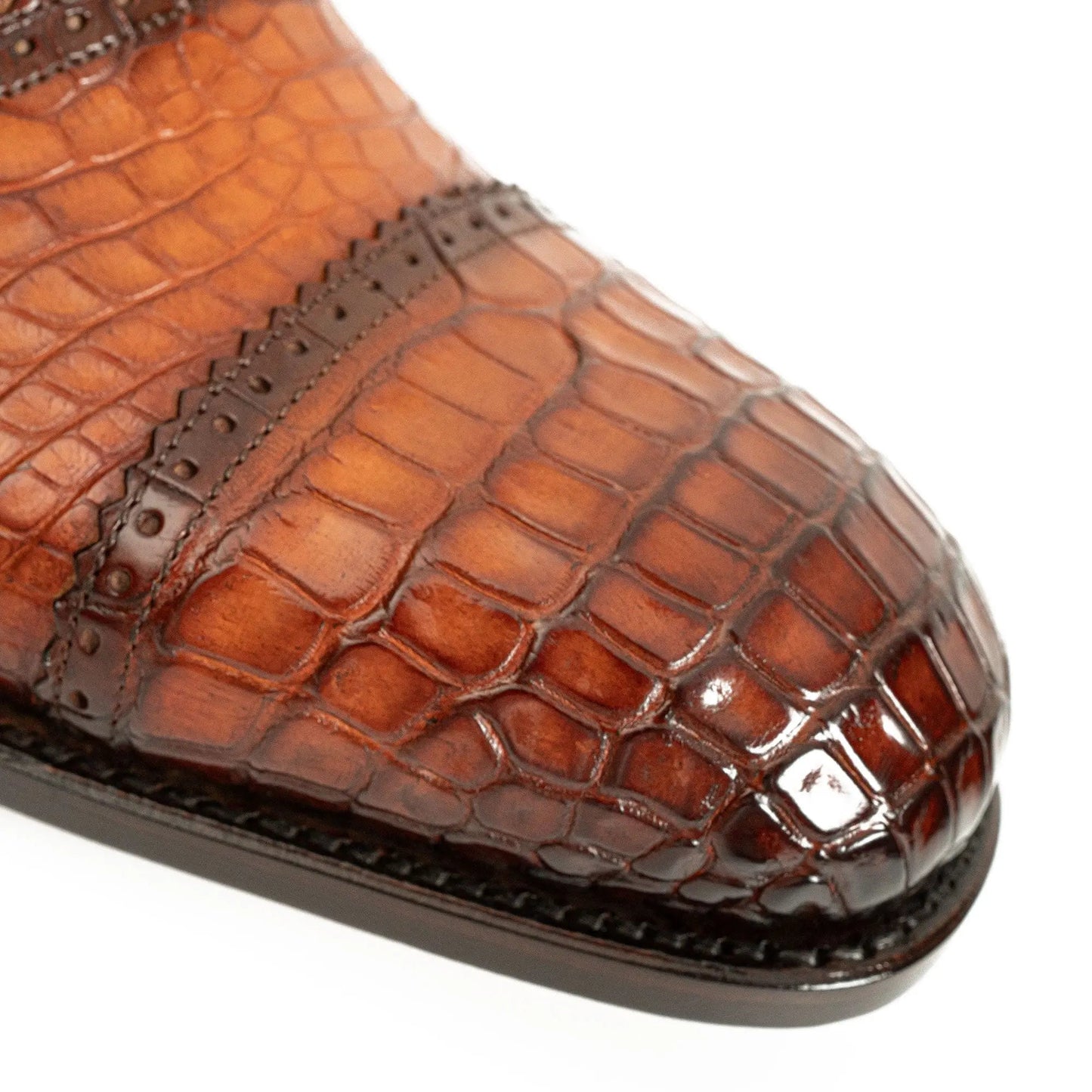 Alligator Skin Oxford Shoes Brown DIVINCH