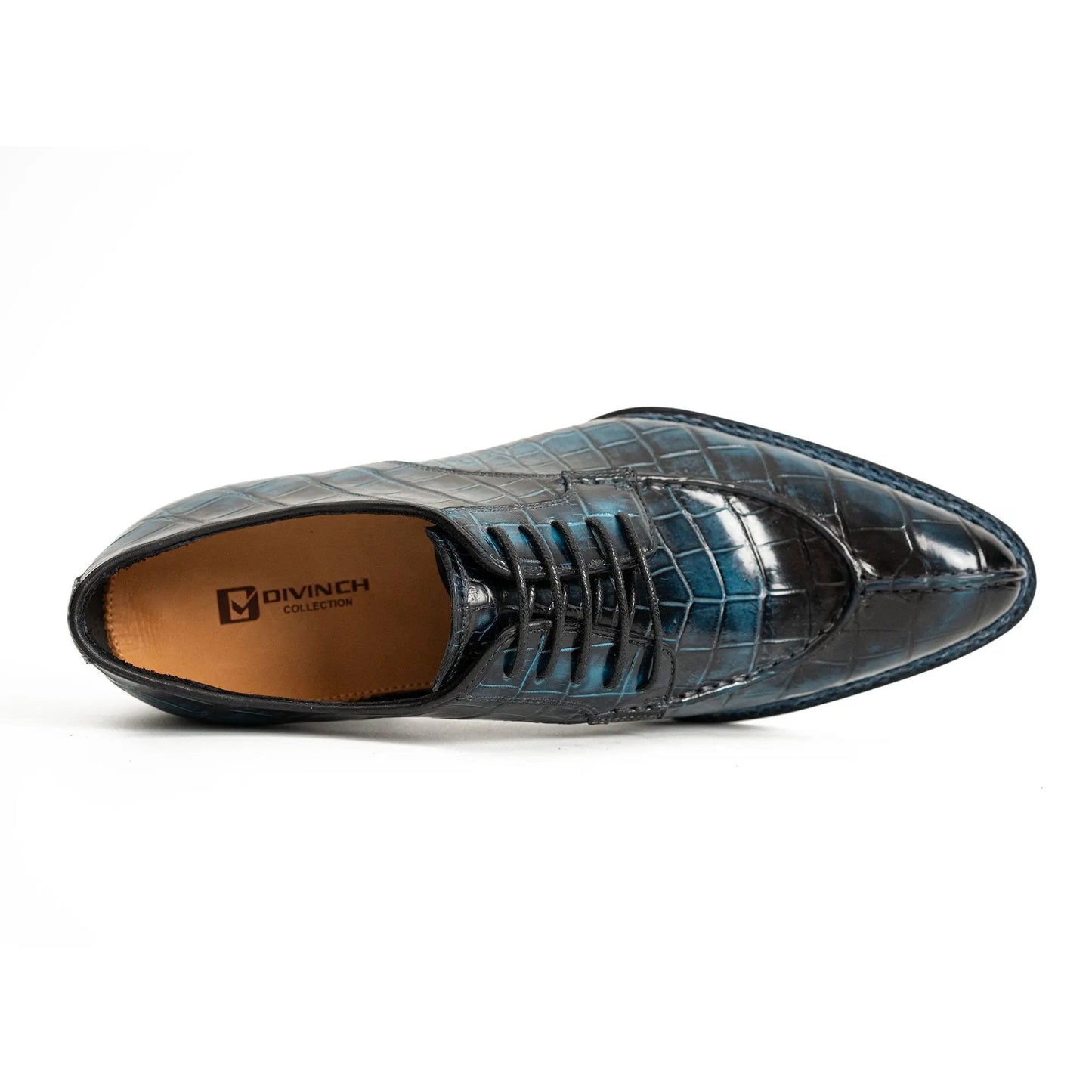 Blue Patina Crocodile Norwegian Oxford 8002 DIVINCH