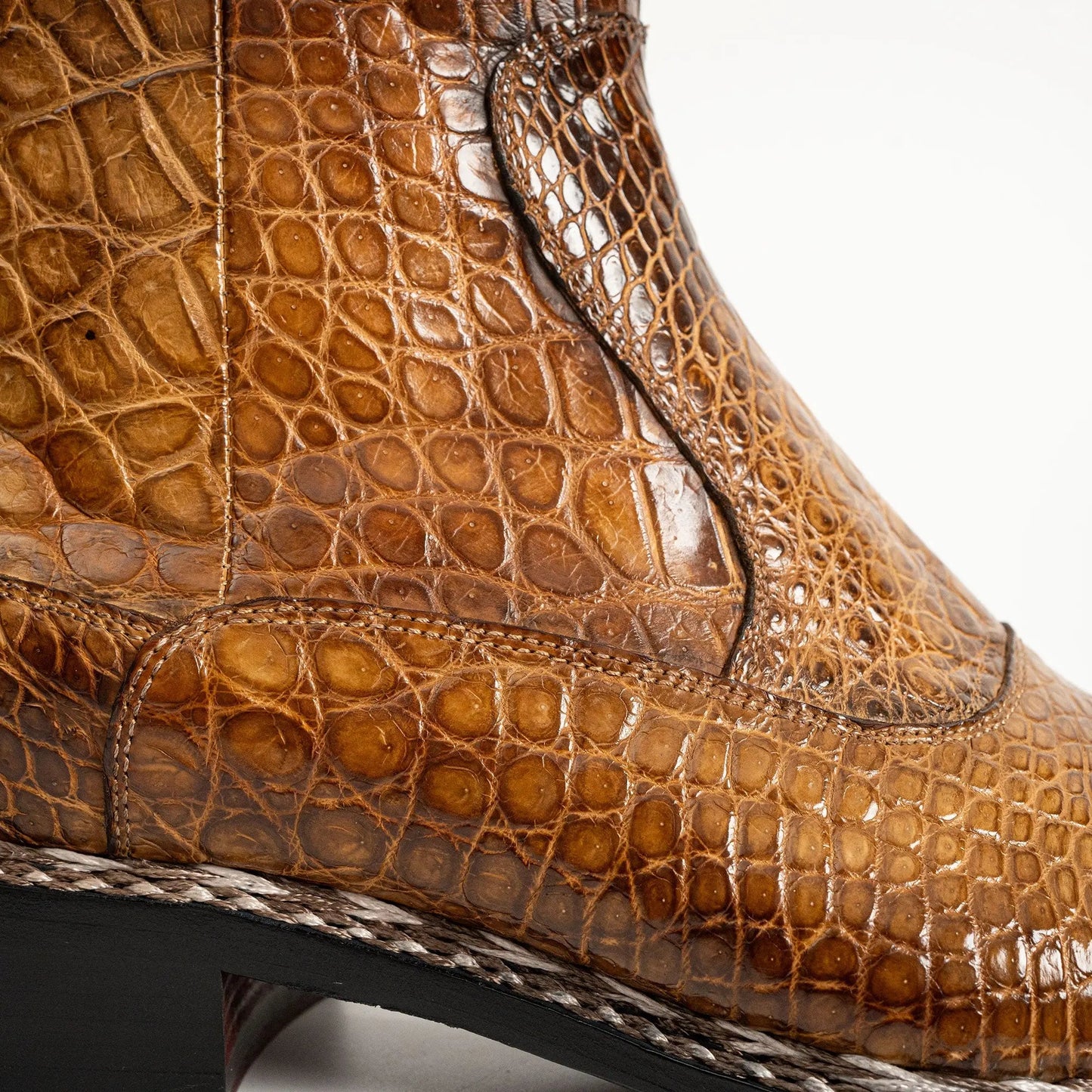 Glossy Brown Alligator Chelsea Boot DIVINCH