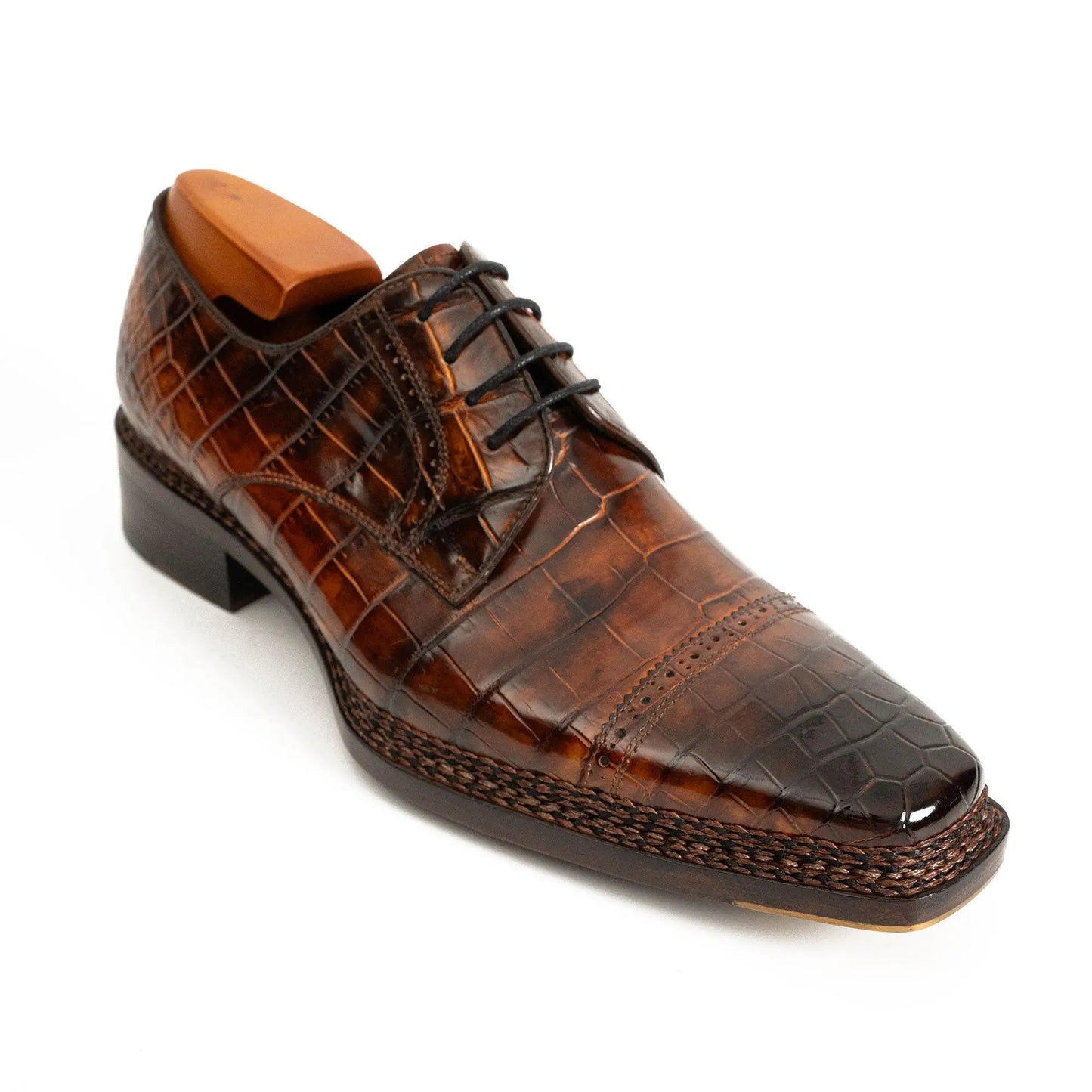 Norwegian-Stitched Nile Crocodile Derby Shoes DIVINCH