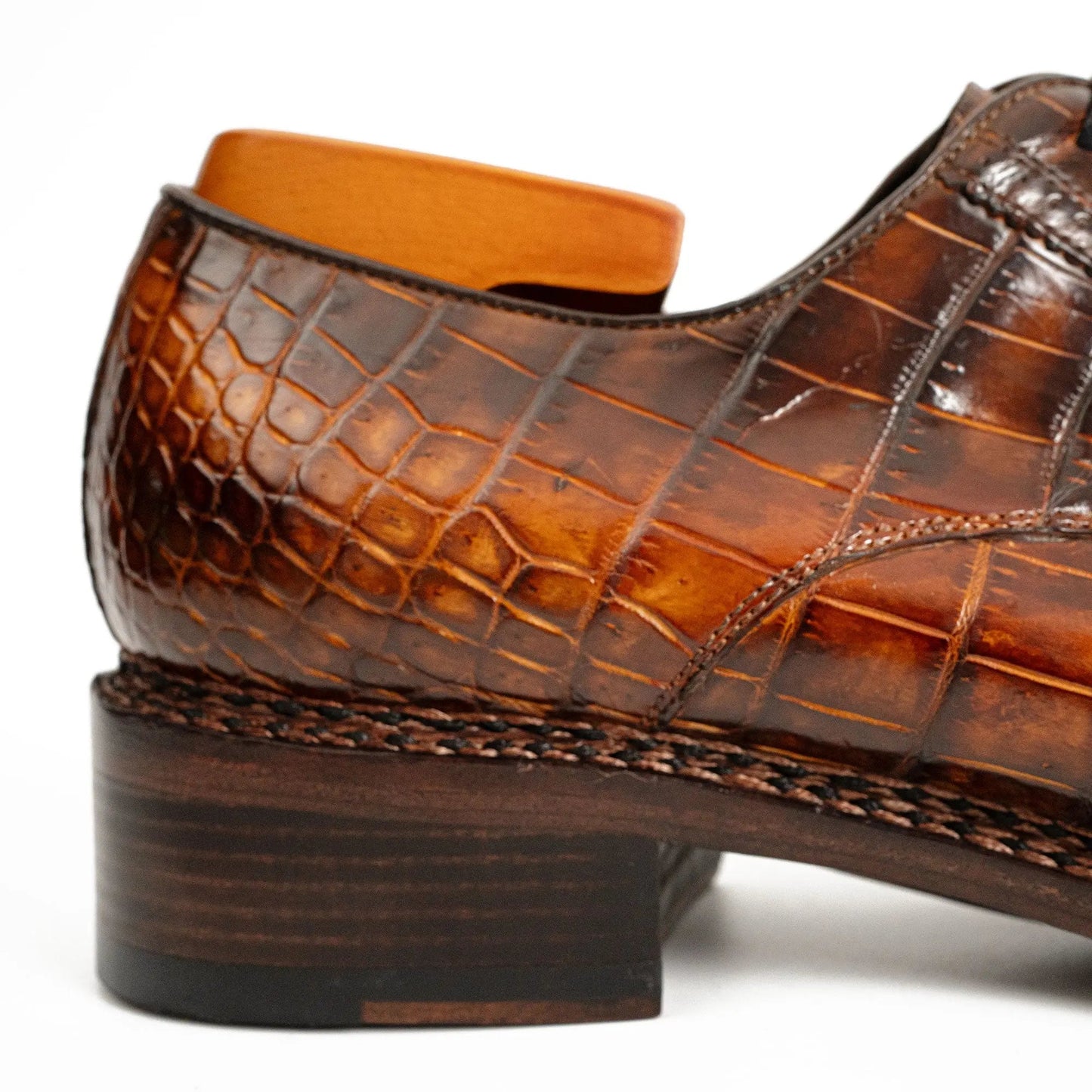 Norwegian-Stitched Nile Crocodile Derby Shoes DIVINCH