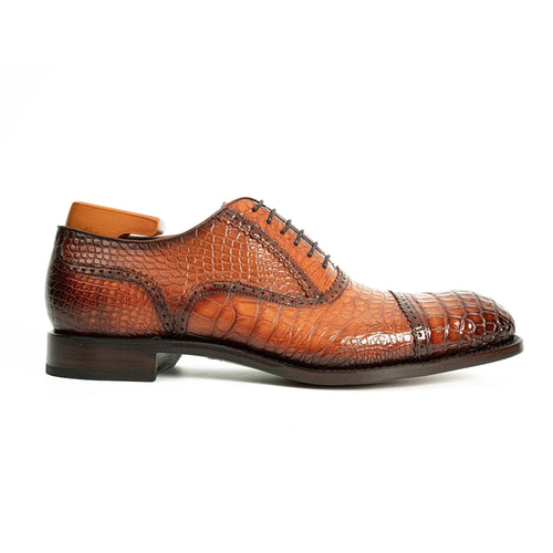 Alligator Skin Oxford Shoes Brown DIVINCH