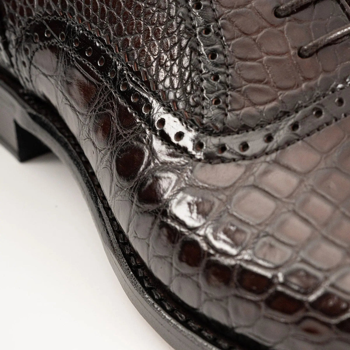 Alligator Skin Oxford Shoes Coffee DIVINCH