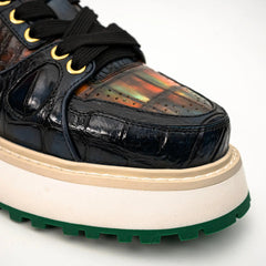 Amber Crocodile Platform Sneaker DIVINCH