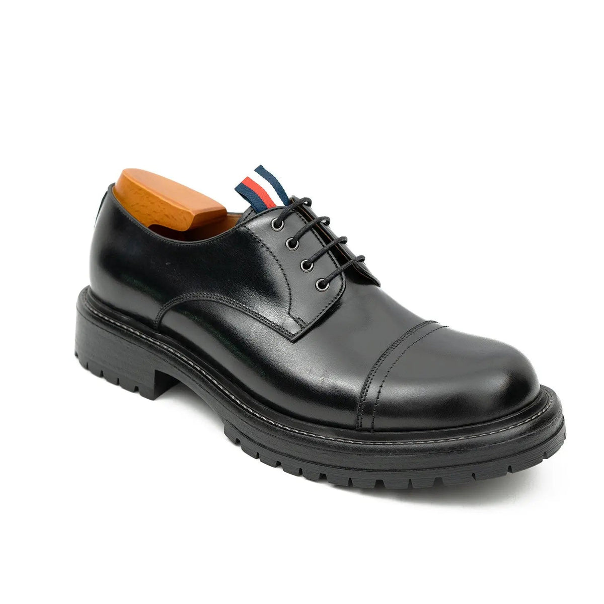 Big Cap Toe Derby shoes Black DIVINCH