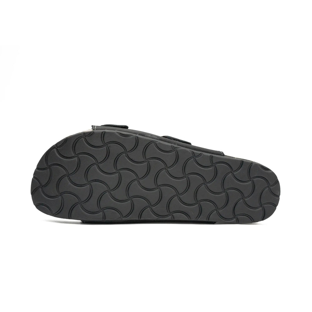Black Adjustable Slide Sandals DIVINCH