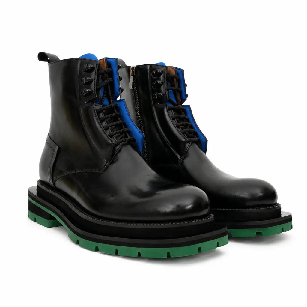 Black Blue Green Platform Boot DIVINCH