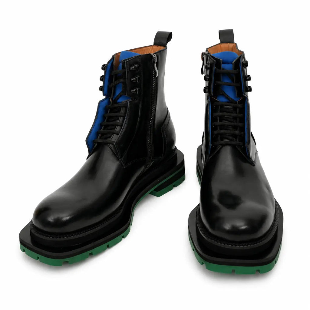 Black Blue Green Platform Boot DIVINCH
