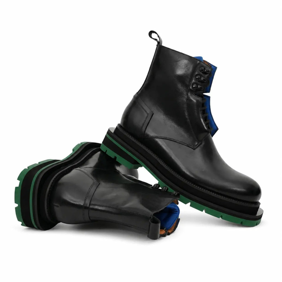 Black Blue Green Platform Boot DIVINCH