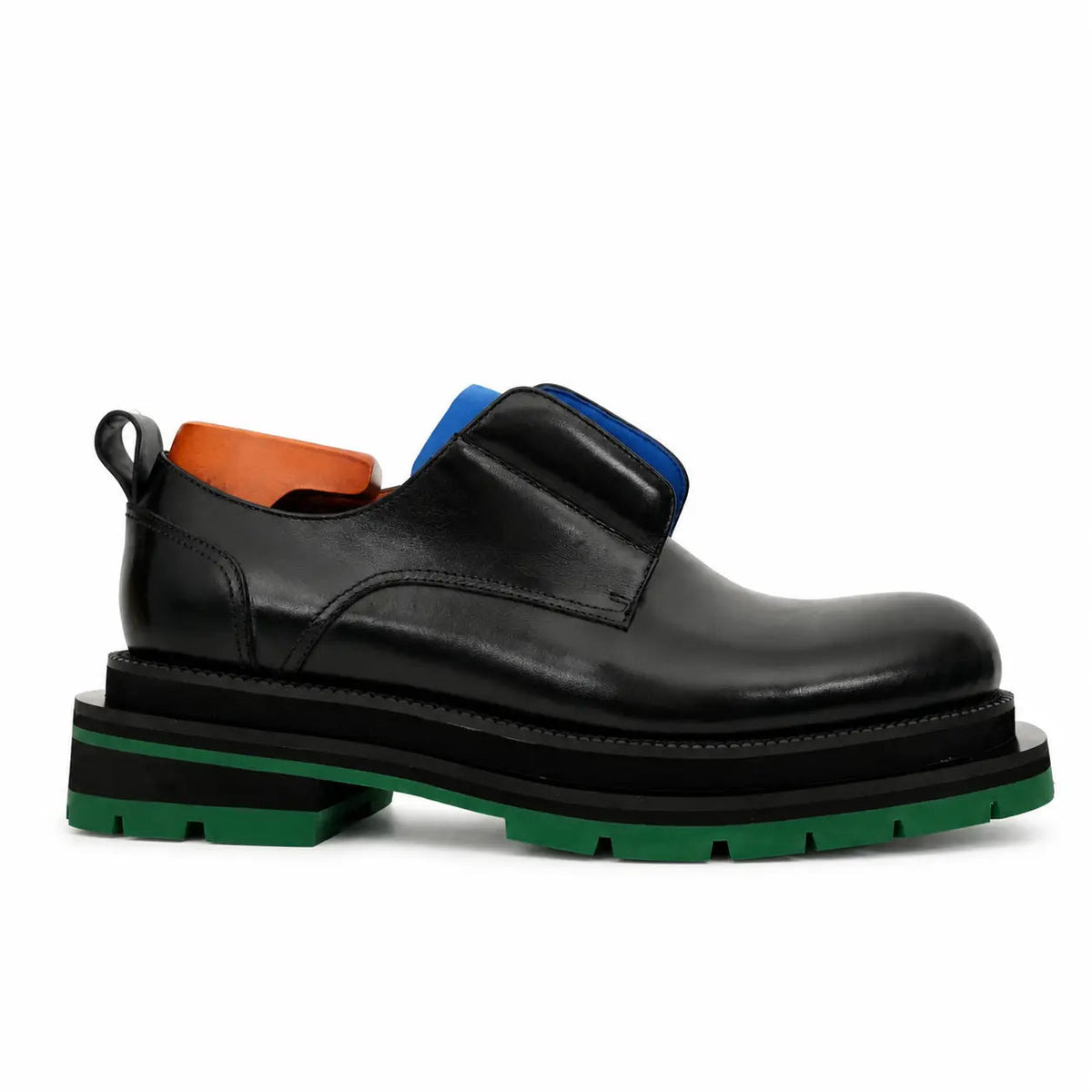 Black Blue Green Platform Derby DIVINCH