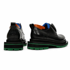 Black Blue Green Platform Derby DIVINCH
