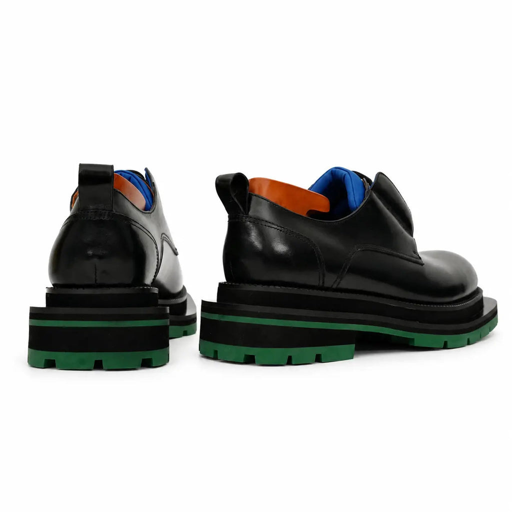 Black Blue Green Platform Derby DIVINCH