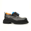 Black Blue Lug Sole Derby Shoes DIVINCH