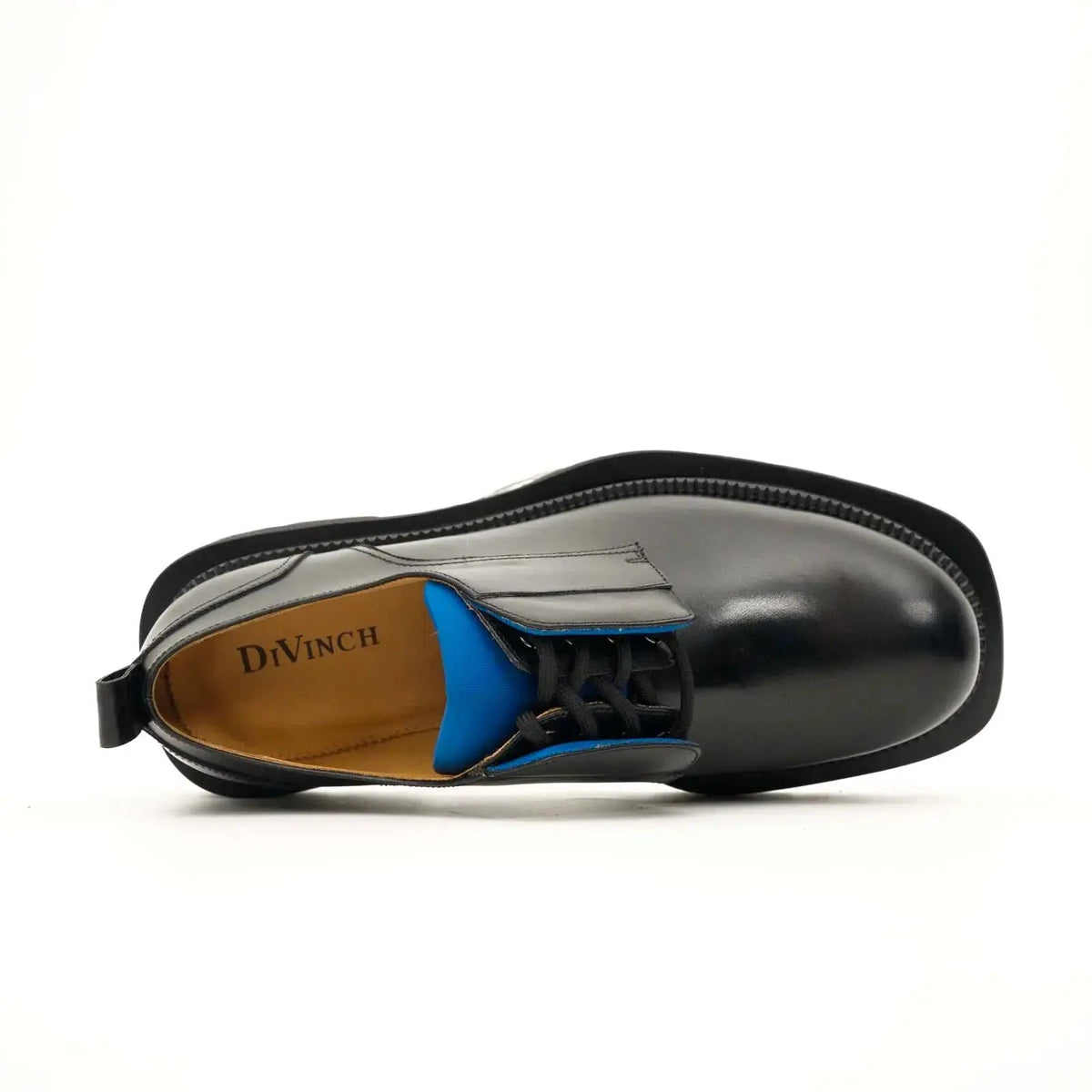 Black Blue Lug Sole Derby Shoes DIVINCH