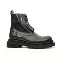 Black Blue Lug Sole Leather Boots DIVINCH