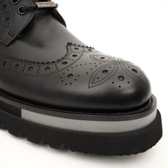 Black Brogue Lace-Up Ankle Boots DIVINCH