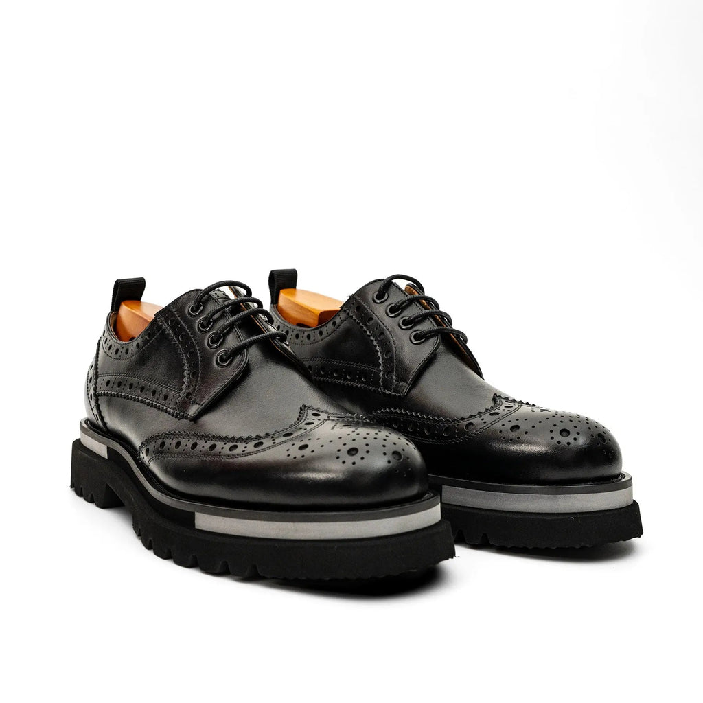 Black Brogue Lug-Sole Derby DIVINCH