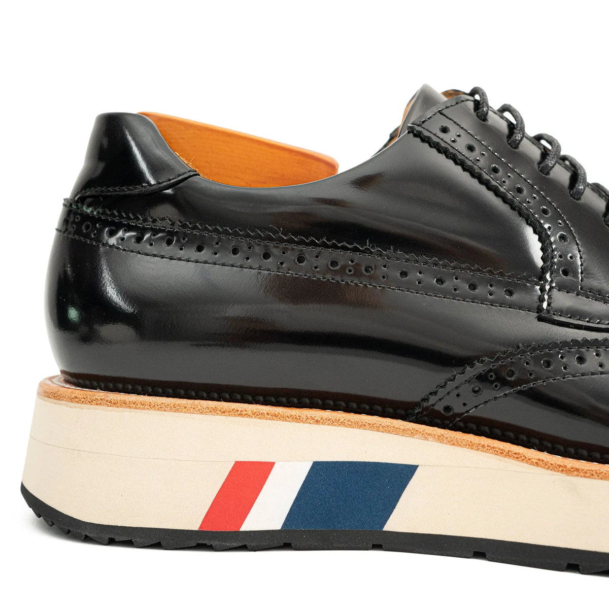 Black Brogues with Colorful Striped Sole Divinch