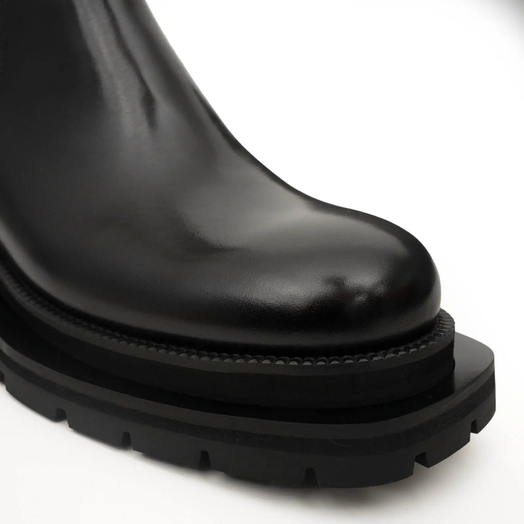 Black Buckle Zip Ankle Boots DIVINCH