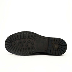 Black Calf Leather Combat Boots DIVINCH