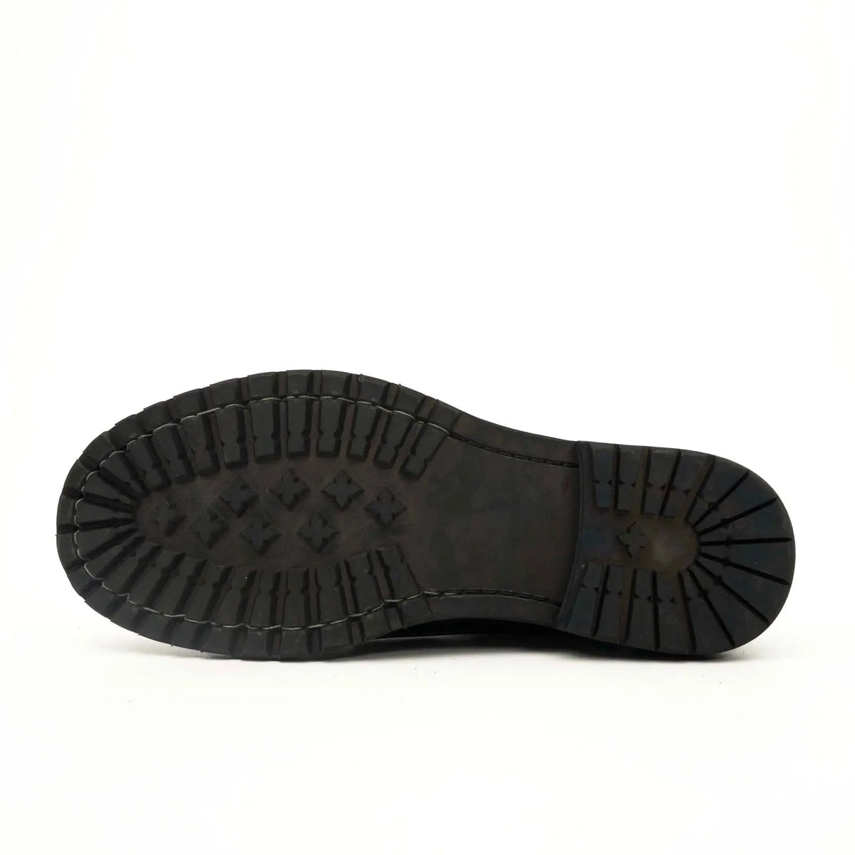Black Calf Leather Combat Boots DIVINCH