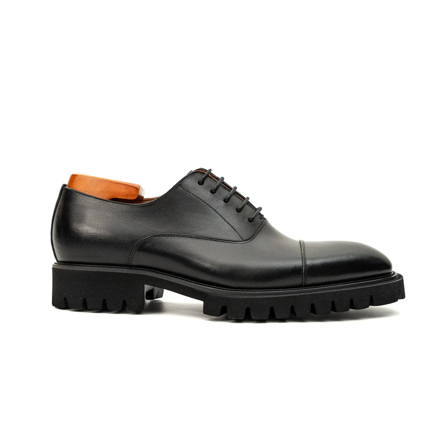 Black Calf Lug-Sole Oxford DIVINCH