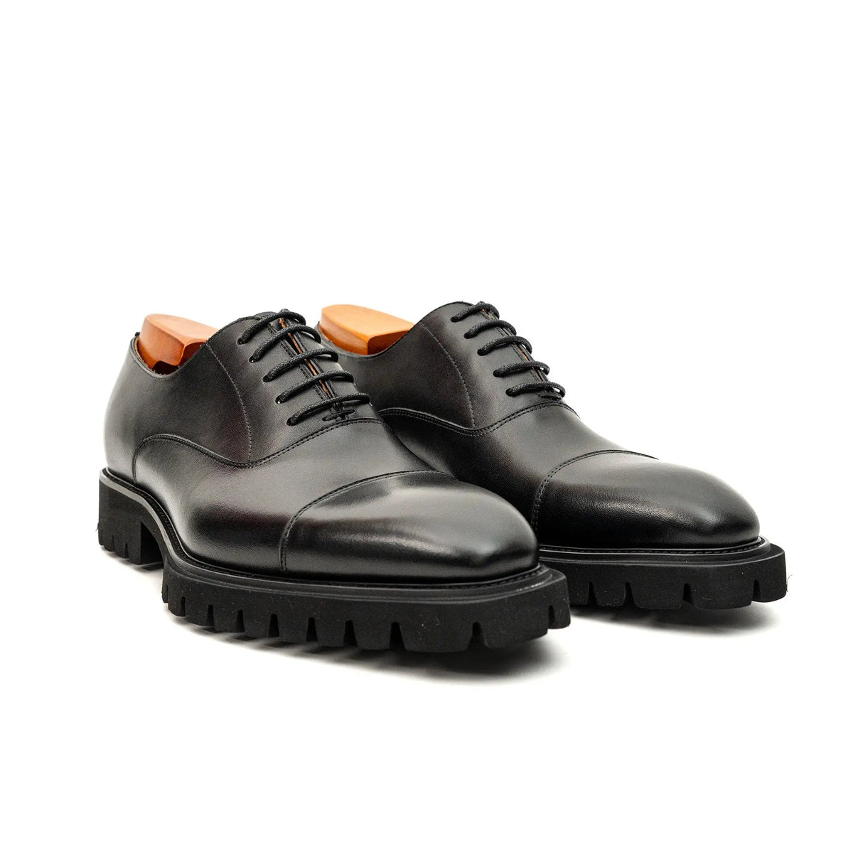 Black Calf Lug-Sole Oxford DIVINCH