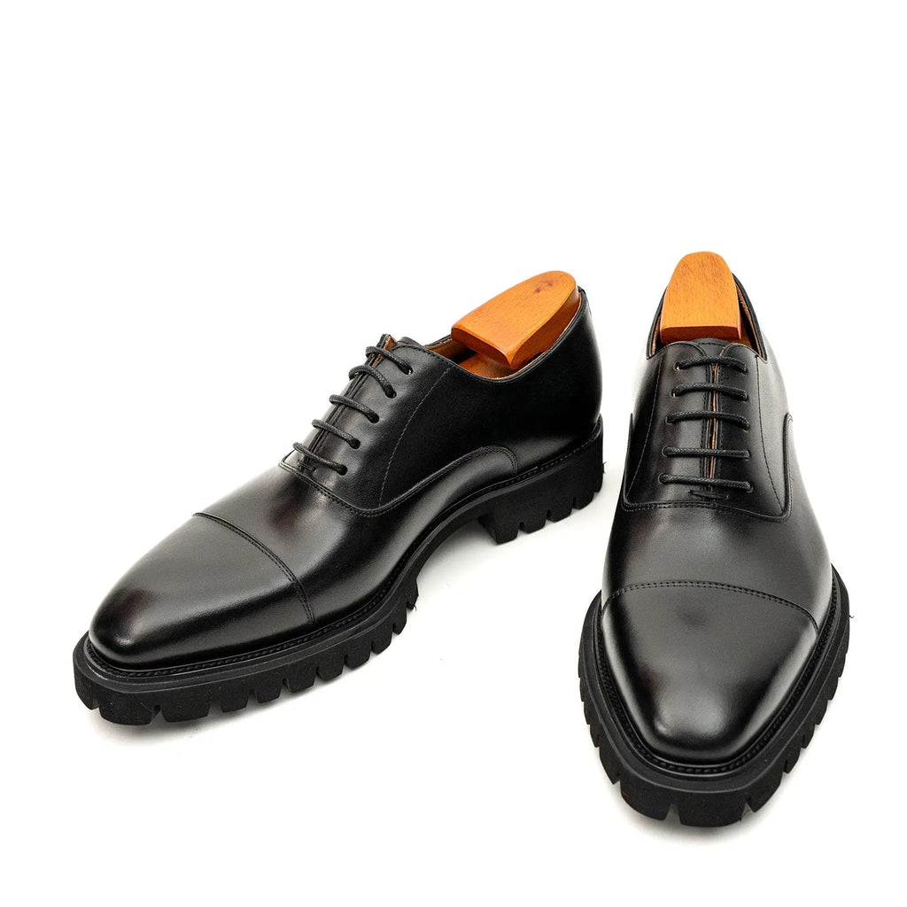 Black Calf Lug-Sole Oxford DIVINCH