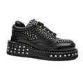 Black Platform Sneaker with Dense Side Studs