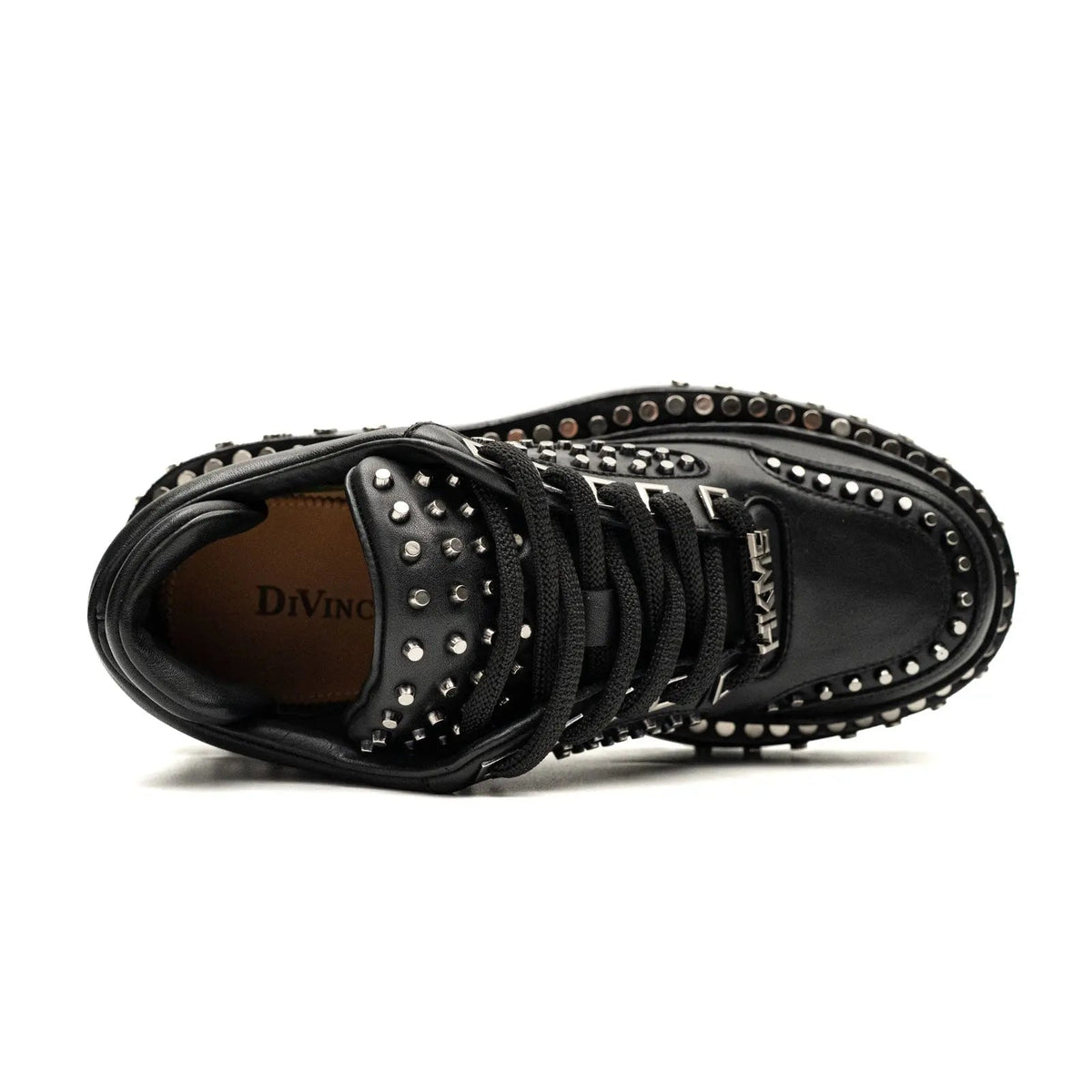 Black Platform Sneaker with Dense Side Studs