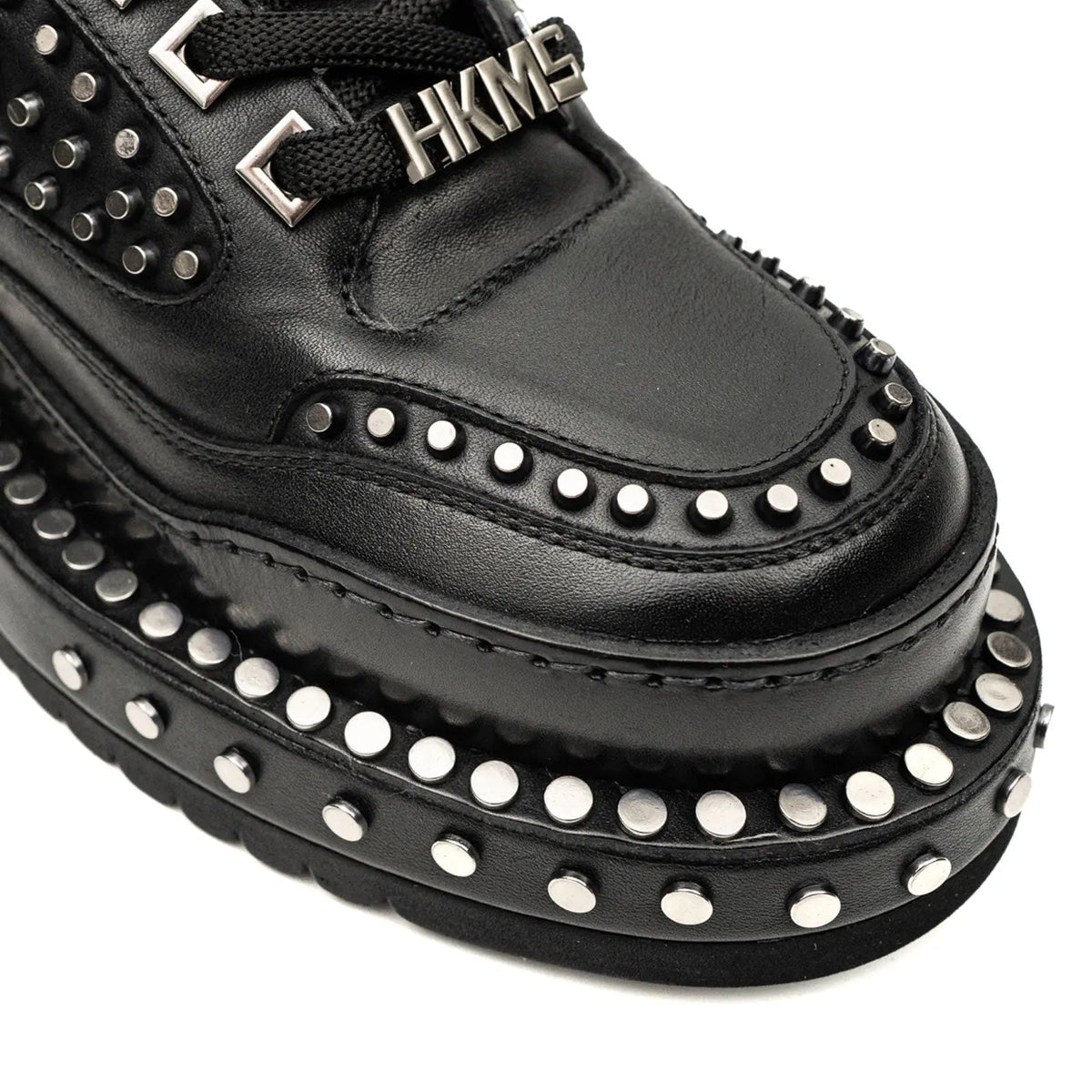 Black Platform Sneaker with Dense Side Studs