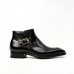 Black Calfskin Monk Strap Boot DIVINCH