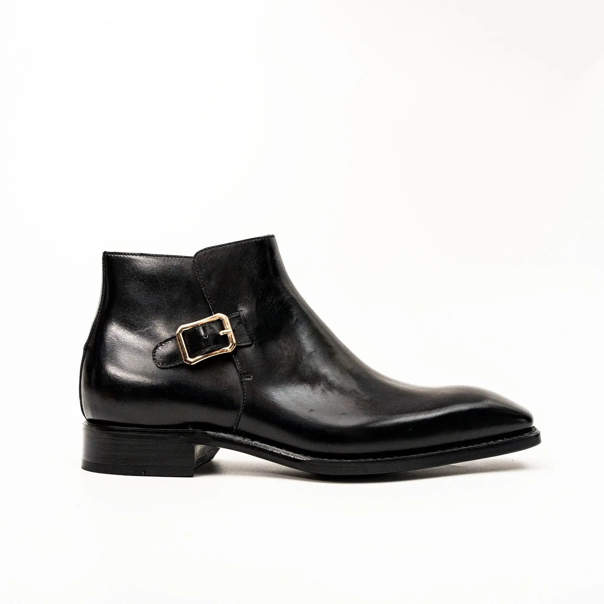 Black Calfskin Monk Strap Boot DIVINCH