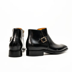 Black Calfskin Monk Strap Boot DIVINCH