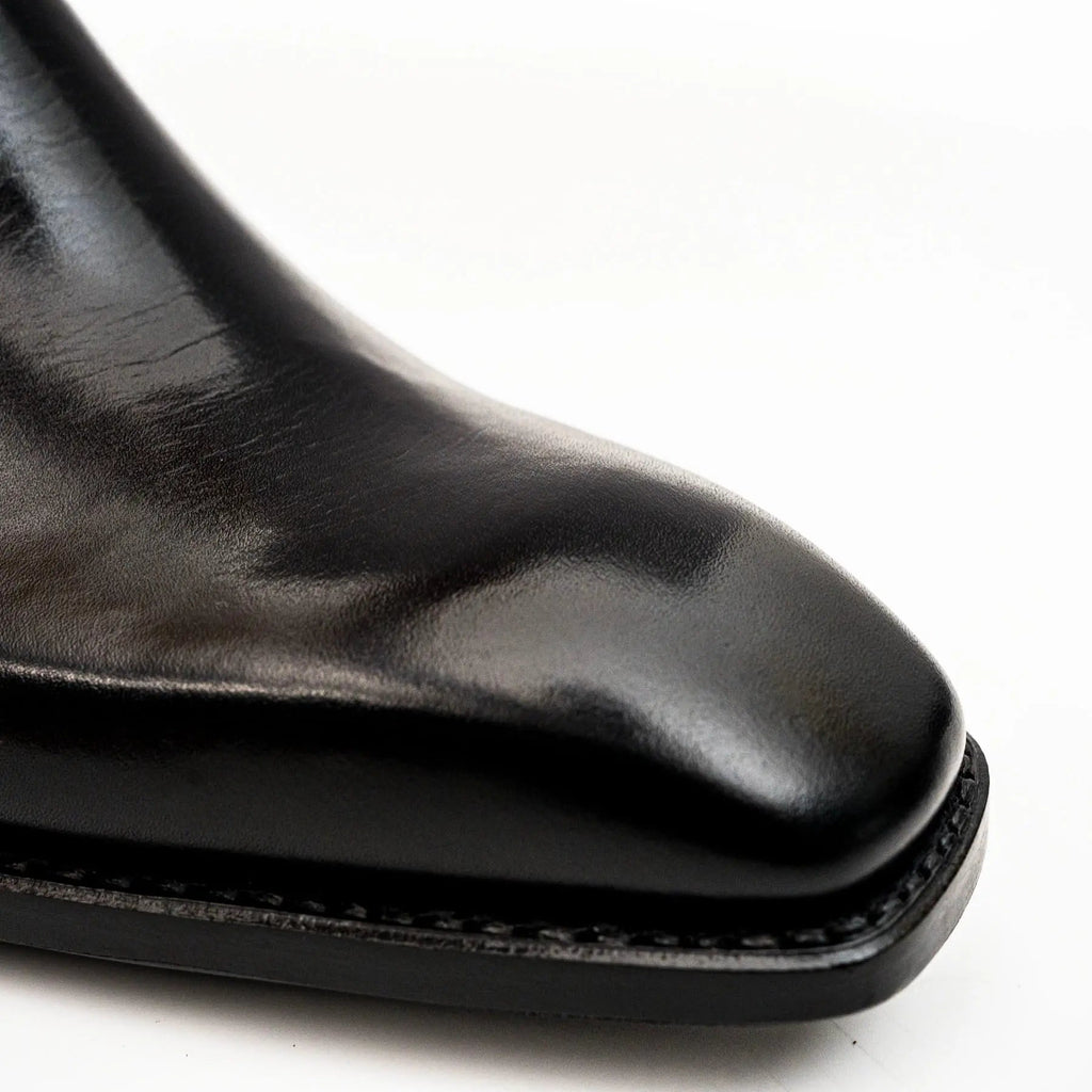 Black Calfskin Monk Strap Boot DIVINCH