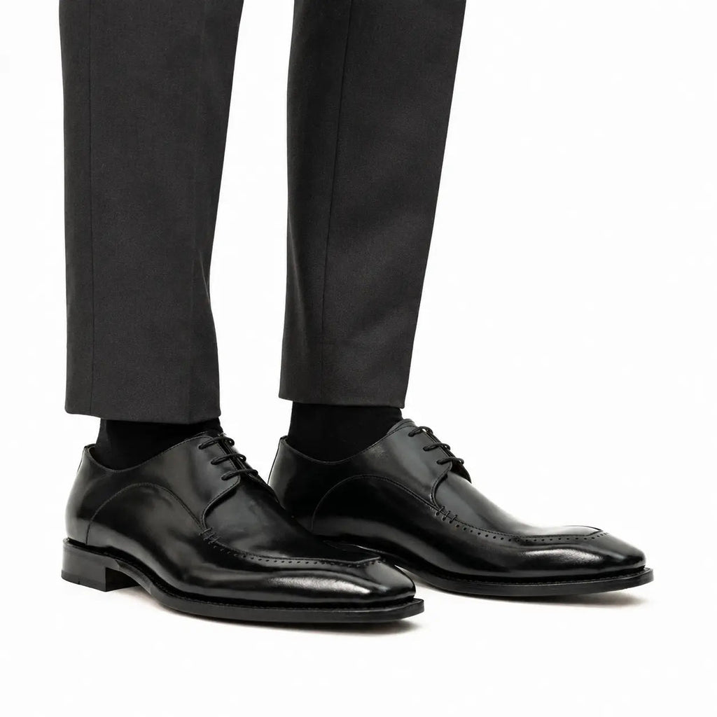 Black Chiseled Goodyear Oxford Shoe DIVINCH