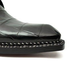 Black Croc Texture Norwegian Derbies DIVINCH