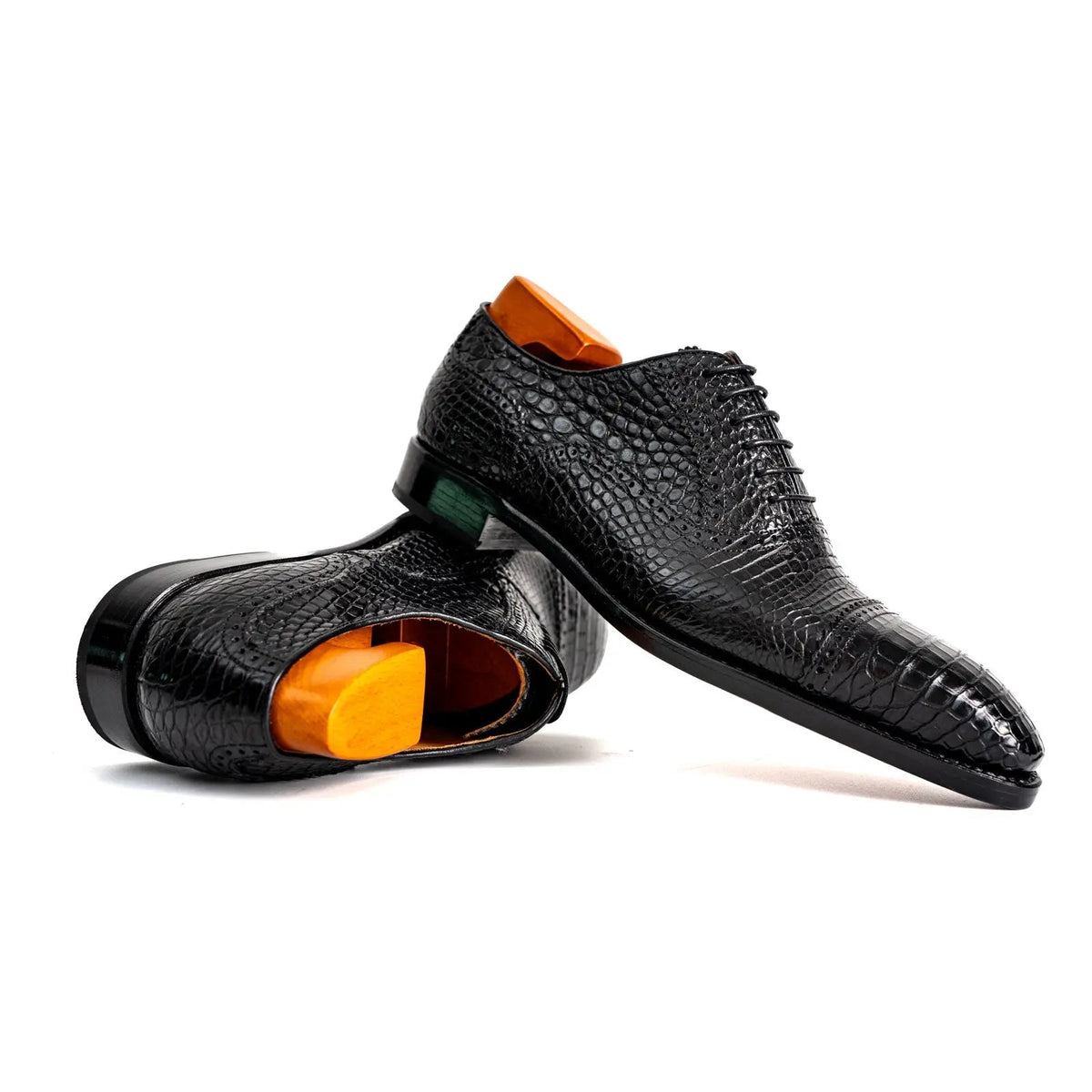 Black Crocodile Goodyear Oxfords DIVINCH