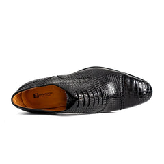 Black Crocodile Goodyear Oxfords DIVINCH
