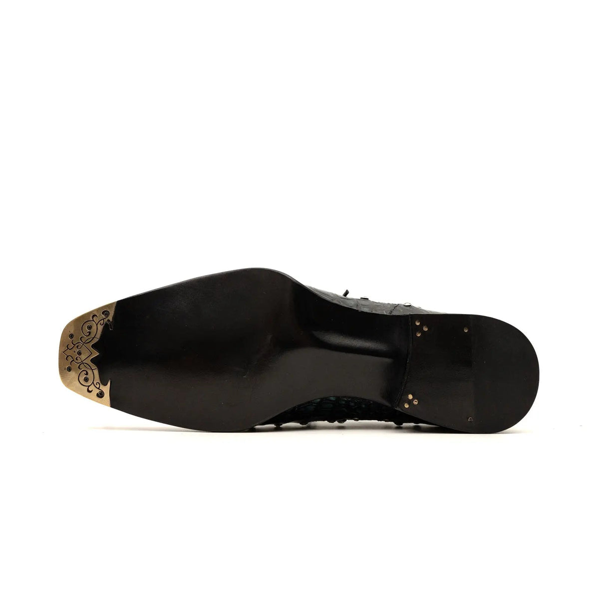 Black Crocodile Norwegian Oxford Shoes DIVINCH