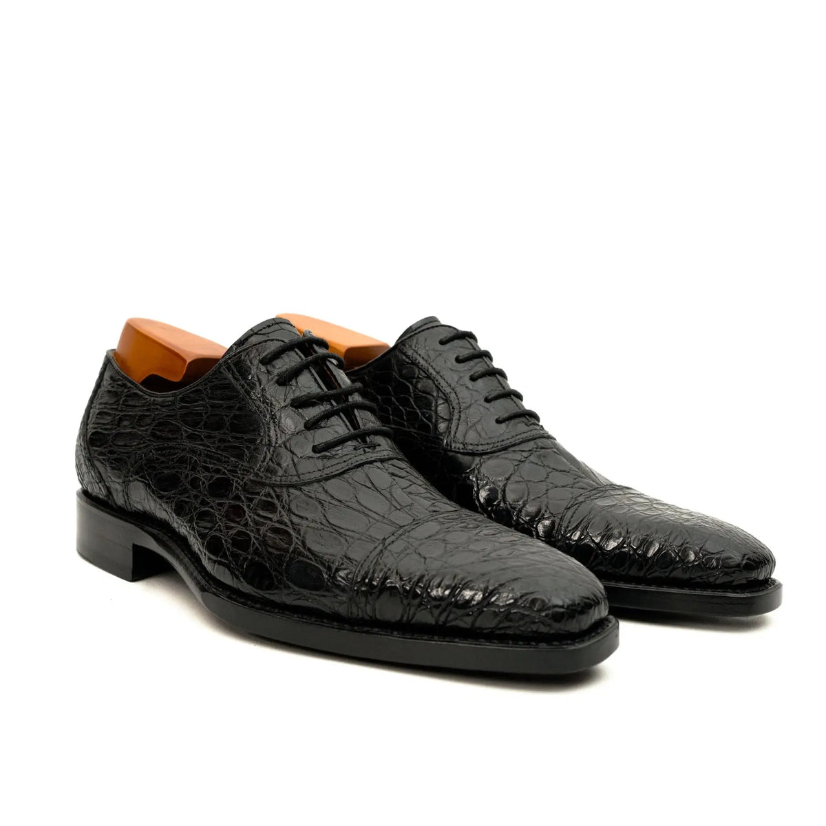 Black Crocodile-Textured Dress Shoe DIVINCH