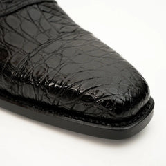Black Crocodile-Textured Dress Shoe DIVINCH