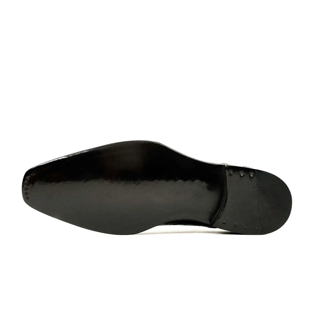 Black Crocodile-Textured Dress Shoe DIVINCH