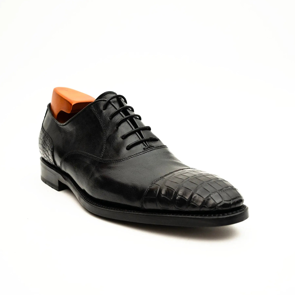 Black Crocodile-Textured Oxford DIVINCH