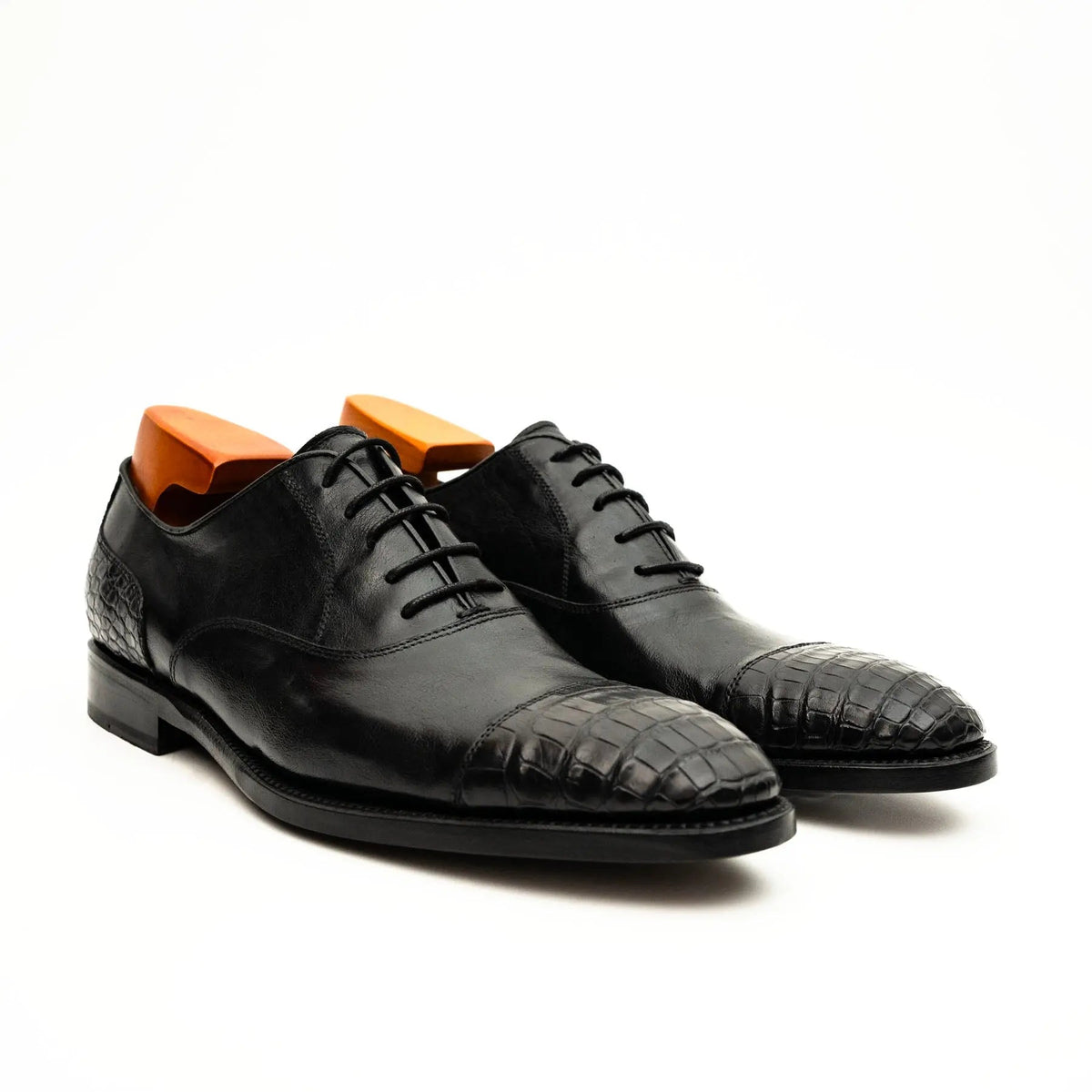 Black Crocodile-Textured Oxford DIVINCH