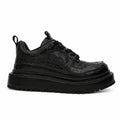 Black Crocodile-Textured Platform Sneaker DIVINCH