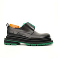 Black Green Lug Sole Derby Shoes DIVINCH