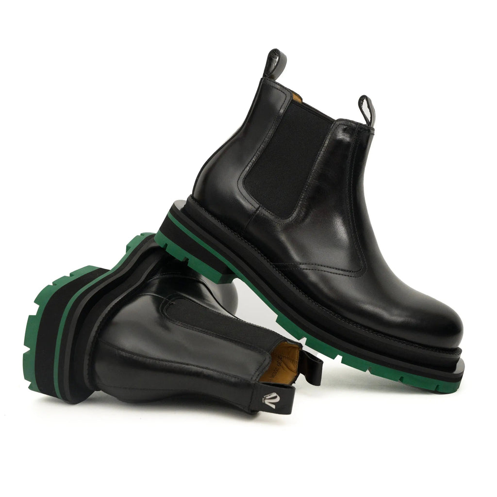 Black Green-Sole Chelsea Boots DIVINCH