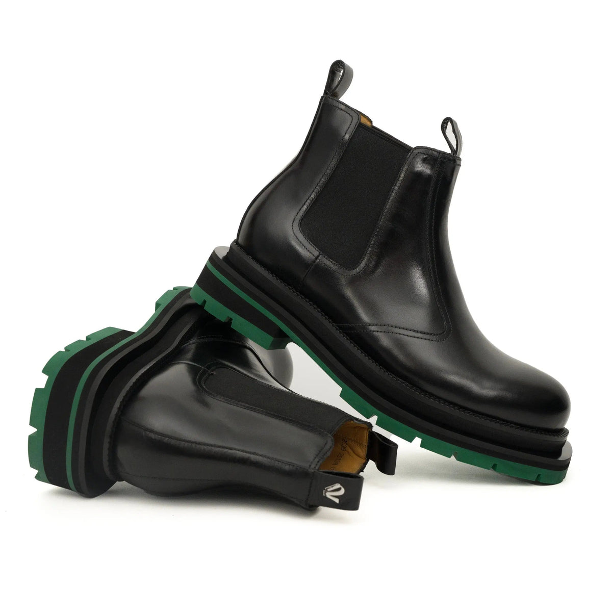 Black Green-Sole Chelsea Boots DIVINCH